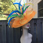 Orange Feather Fascinator Hat: Royal Ascot DerbyHeadband