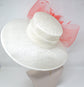 Ivory Coral Feather Flowers Wide Brim Kentucky Derby Hat,Ascot Hat for Wedding & Tea Party, Garden Party Hat, Mother of the Bride, Church
