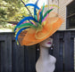 Orange Feather Fascinator Hat: Royal Ascot Kentucky Derby Headband