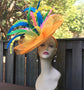 Orange Feather Fascinator Hat: Royal Ascot Kentucky Derby Headband