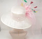 Wide Brim Sinamay Derby Hat: Feather Flower Royal Ascot Fascinator