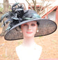 Church Derby HatCarriage Tea Party Wedding Wide Brim  Royal Sinamay Hat Black
