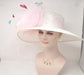 Wide Brim Sinamay Derby Hat: Feather Flower Royal Ascot Fascinator
