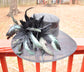 Church Derby HatCarriage Tea Party Wedding Wide Brim  Royal Sinamay Hat Black