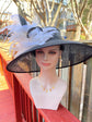 Church Kentucky Derby Hat Carriage Tea Party Wedding Wide Brim  Royal Sinamay Hat Black