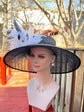 Church Derby Hat Carriage Tea Party Wedding Wide Brim  Royal Sinamay Hat Black