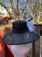 Church Derby Hat Carriage Tea Party Wedding Wide Brim  Royal Sinamay Hat Black
