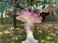 Ivory Sinamay Fascinator Hat: Feather Flower Derby Hat