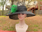 Black Kentucky Derby Hat: Green Feather Peacock Fascinator