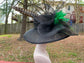 Black Kentucky Derby Hat: Green Feather Peacock Fascinator
