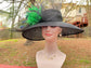 Black Kentucky Derby Hat: Green Feather Peacock Fascinator