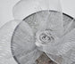 Black Sinamay Disc Fascinator Hat with Gray/Silver Handmade Silk Flowers and Jumbo Bow