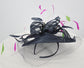 Navy Sinamay Fascinator Hat: Derby Race Feathered Headband