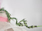 Pink Floral Derby Hat, Wide Brim Sinamay Feather Hat