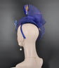 Royal Blue Kentucky Derby Fascinator: Feather, Butterfly, Floral Headband