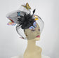 Royal Blue DerbyFascinator: Feather, Butterfly, Floral Headband