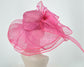 Hot Pink Sinamay Derby Hat: Wide Brim Bow Tea Party Hat