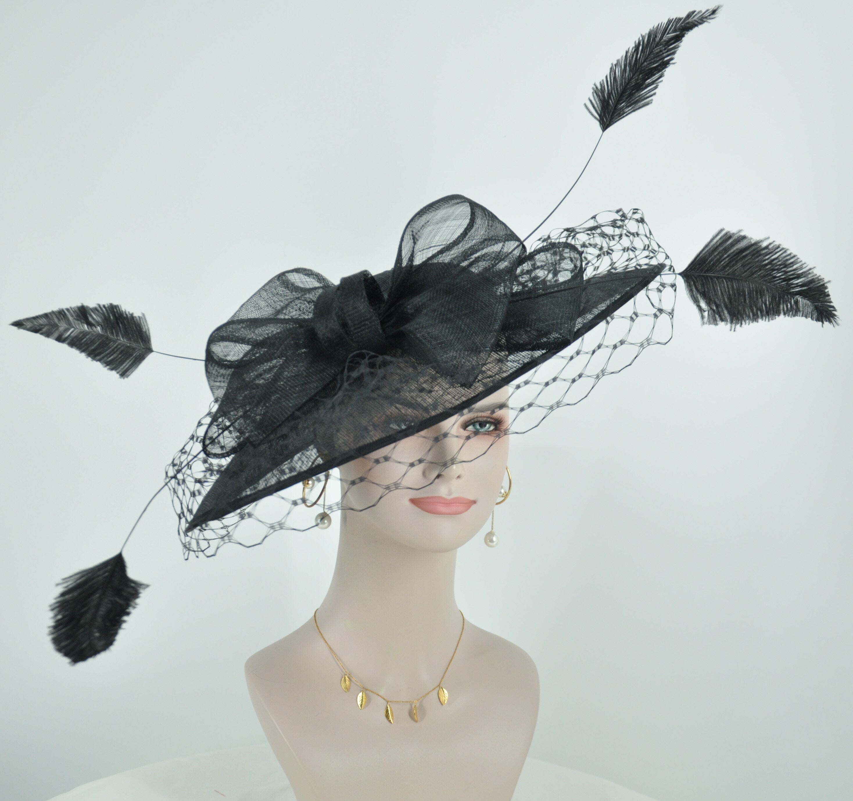 Wide Brim Kentucky Derby Fascinator Hat, Ascot Hat for Wedding & Tea P ...