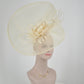 Off White Feather Fascinator Hat: Royal Ascot, Kentucky Derby