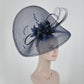 Navy Blue Feather Fascinator Hat: Royal Ascot Kentucky Derby Wedding