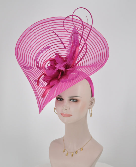 Royal Ascot Fascinator Hat: Jumbo Feather Flower, DerbyWedding