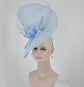 Powder Blue Feather Fascinator Hat: Kentucky Derby, Tea Party