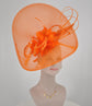 Orange Royal Ascot Fascinator Hat: Kentucky Derby Wedding Tea Party