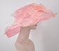 Pink Organza Derby Hat: Wide Brim Wedding Tea Party Hat