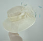 Ivory Kentucky Derby Hat: Feather Flower Tea Party Wedding