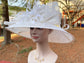 White Sinamay Kentucky Derby Hat: Feather Flower Tea Party Wedding