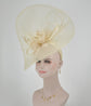 Off White Feather Fascinator Hat: Royal Ascot, Kentucky Derby