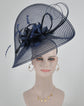 Navy Blue Feather Fascinator Hat: Royal Ascot DerbyWedding