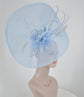 Powder Blue Feather Fascinator Hat: Kentucky Derby, Tea Party