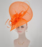 Orange Royal Ascot Fascinator Hat: Kentucky Derby Wedding Tea Party