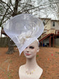 White Feather Fascinator Hat: Royal Ascot, Kentucky Derby, Wedding