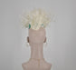 Turquoise Sinamay DerbyFascinator: Ivory Flowers, Silk Bow