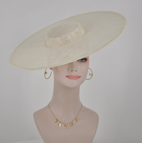 Large Brim Sinamay Fascinator Hat: DIY Millinery Supply (18.5" Diameter)