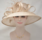 Church Kentucky Derby Hat Carriage Tea Party Wedding Wide Brim  Royal Ascot Horse Race Oaks day hatChampagne