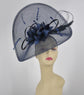Navy Blue Feather Fascinator Hat: Royal Ascot Kentucky Derby Wedding