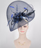 Navy Blue Feather Fascinator Hat: Royal Ascot, Kentucky Derby