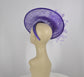 Lavender Sinamay Disc Fascinator Hat with  Jumbo Goose Feather Flowers  15 colors available