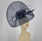 Navy Blue Feather Fascinator Hat: Royal Ascot Kentucky Derby Wedding