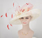 Ivory Sinamay Derby Hat: Wide Brim Wedding, Tea Party, Ascot