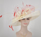 Ivory Sinamay Derby Hat: Wide Brim Wedding, Tea Party, Ascot