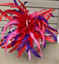 White w Red Purple Feathers Derby Hat, Tea Party Hat