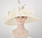 Ivory Kentucky Derby Hat: Jumbo Feather Flower Sinamay Church Hat