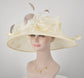 Ivory Kentucky Derby Hat: Jumbo Feather Flower Sinamay Church Hat