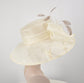Ivory Kentucky Derby Hat: Jumbo Feather Flower Sinamay Church Hat