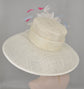 Sinamay Kentucky Derby Hat: Wide Brim Feather Flower Tea Party Hat