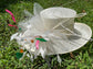 Ivory Kentucky Derby Hat: Feather Flower Ostrich Quill Tea Party Hat